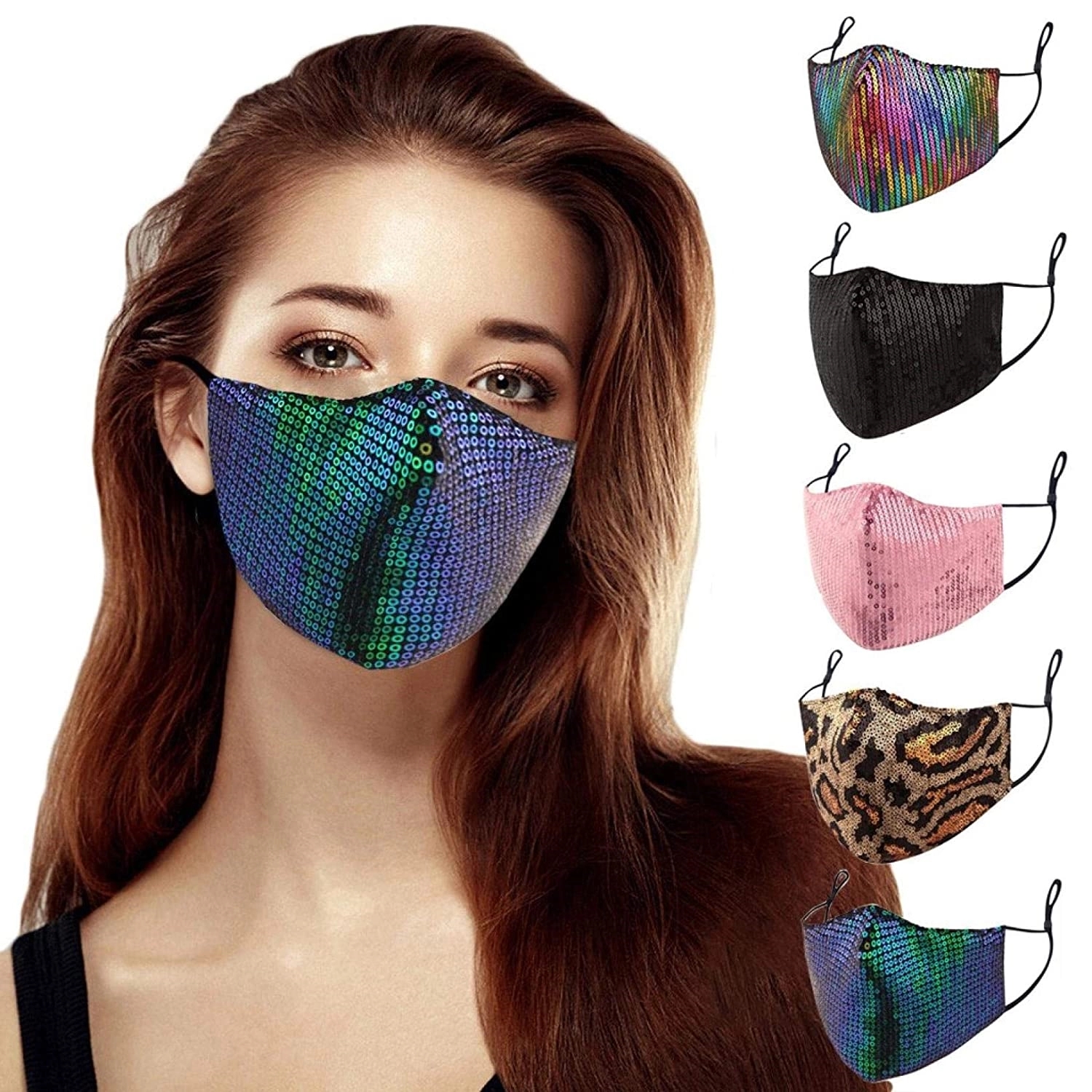 Shiny Sequins Cotton Mask 2