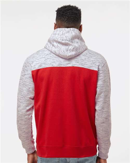 Men's Mélange Fleece Colorblocked Hooded Sweatshirt - 8676, custom hoodie or sweatshirt with logo imprint 10