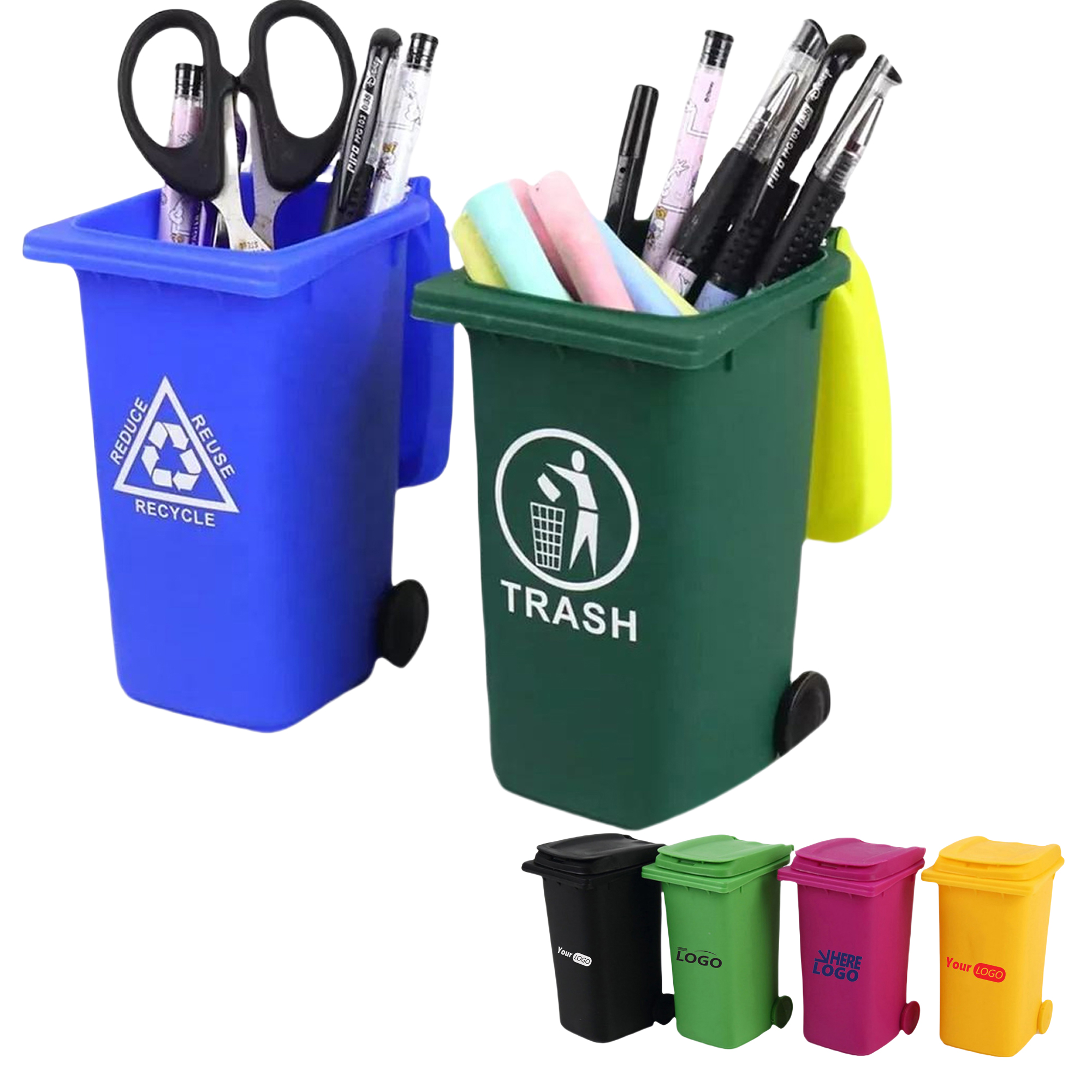 Mini Garbage Trash Bin Pen Holder Plastic MOQ50 2