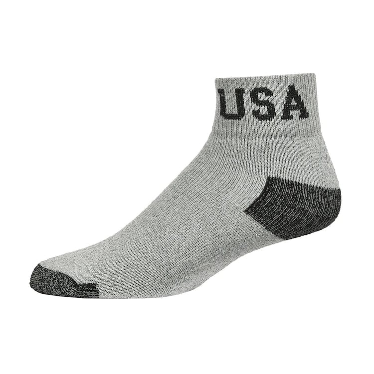 Adult Quarter Sports Socks - Gray with Charcoal Size 9-11 2