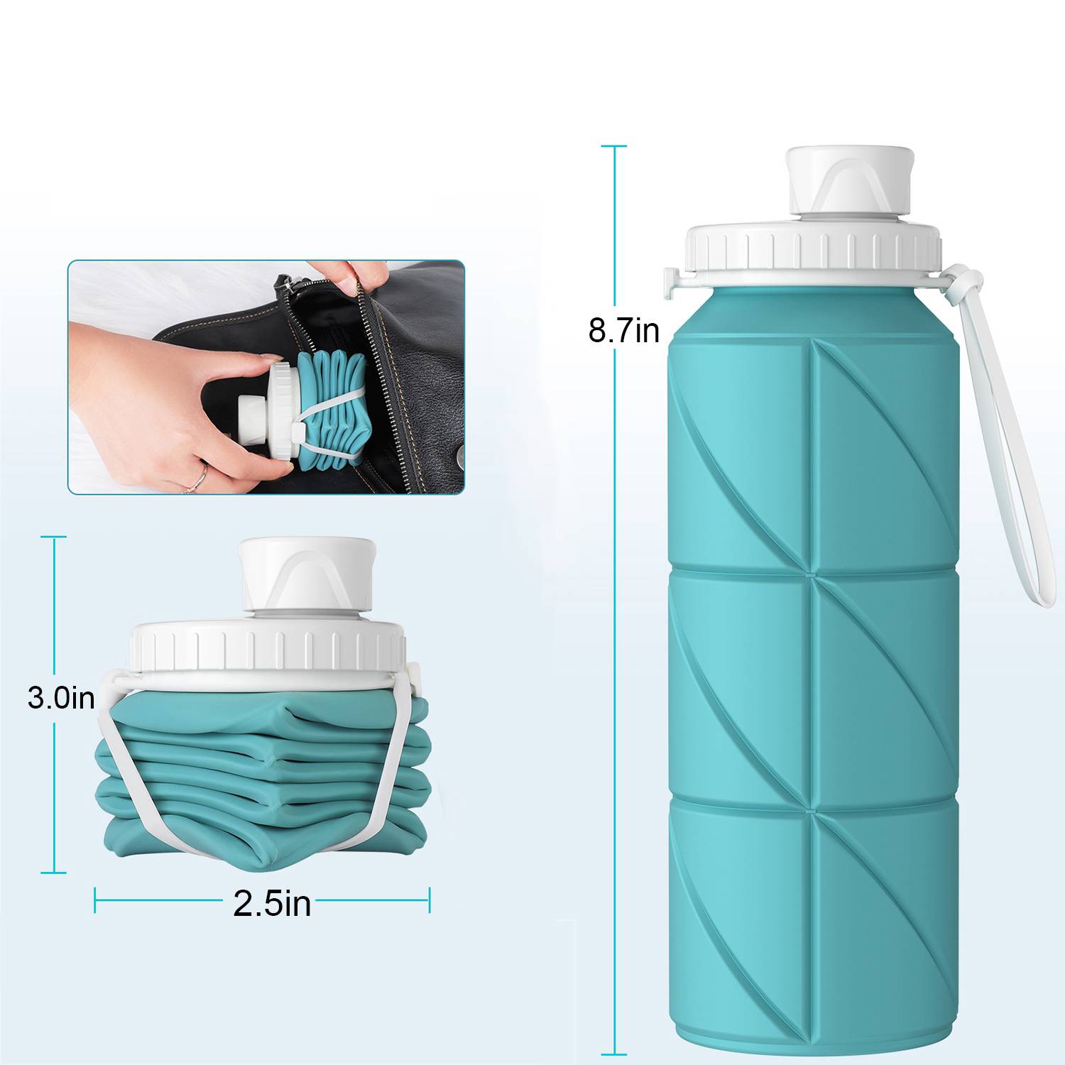 23oz Outdoor Creative Silicone Collapsible Water Bottle 6