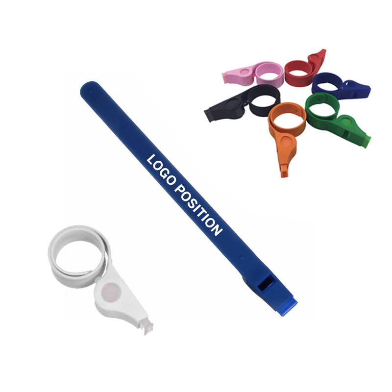 Silicone Slap  Bracelet With Whistle 2