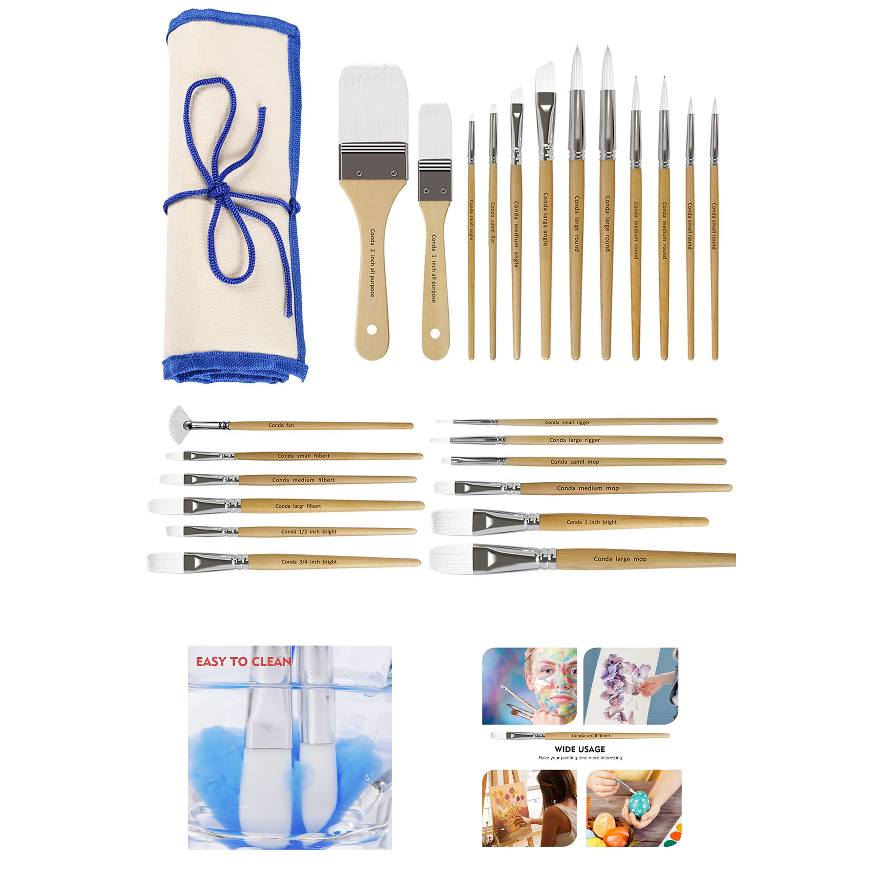 Paint Brushes Set of 24 Different Shapes 2