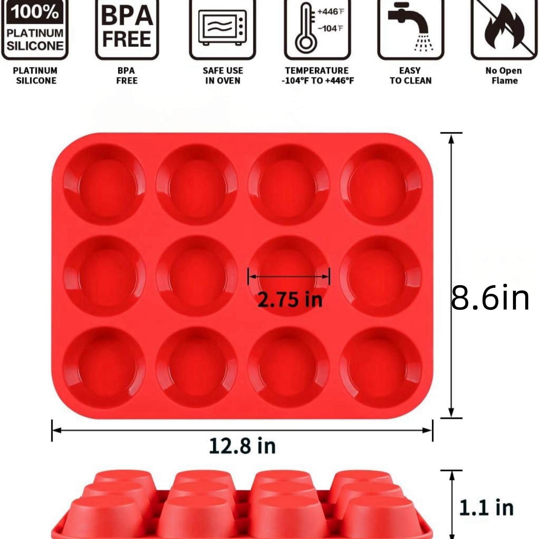 12 Cups Silicone Muffin Pan 2