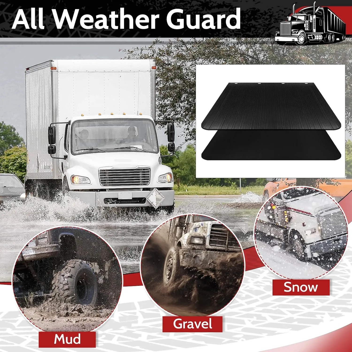 24''x30'' Mud Flaps for Trucks and Semi-trucks with Logo 3
