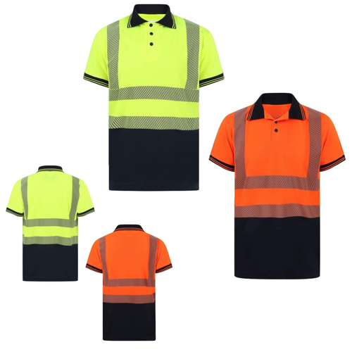 VISIPRO Short Sleeve Reflective Colorblock Safety Polo with 6
