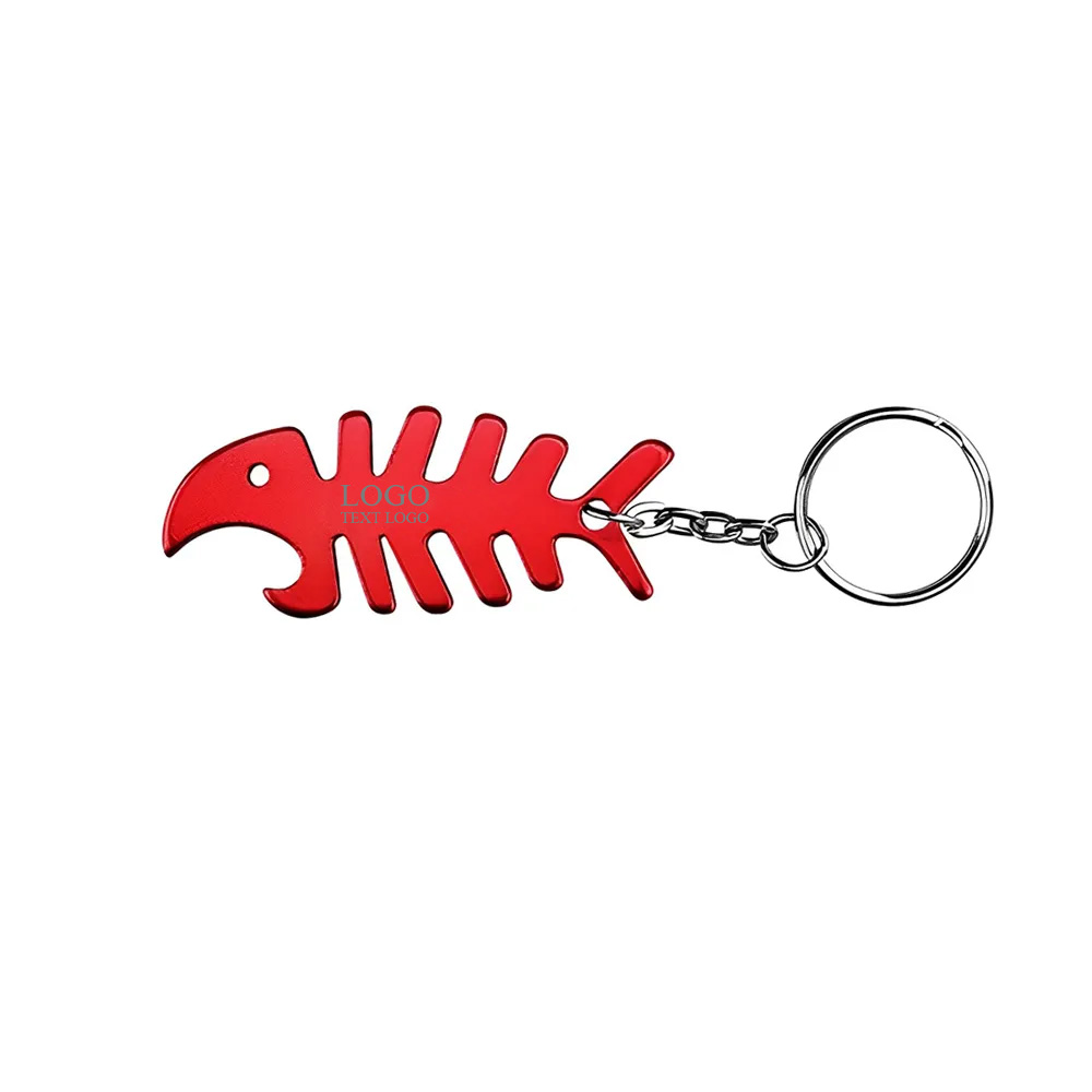 Fish Bone Shaped Bottle Opener Keychain 2