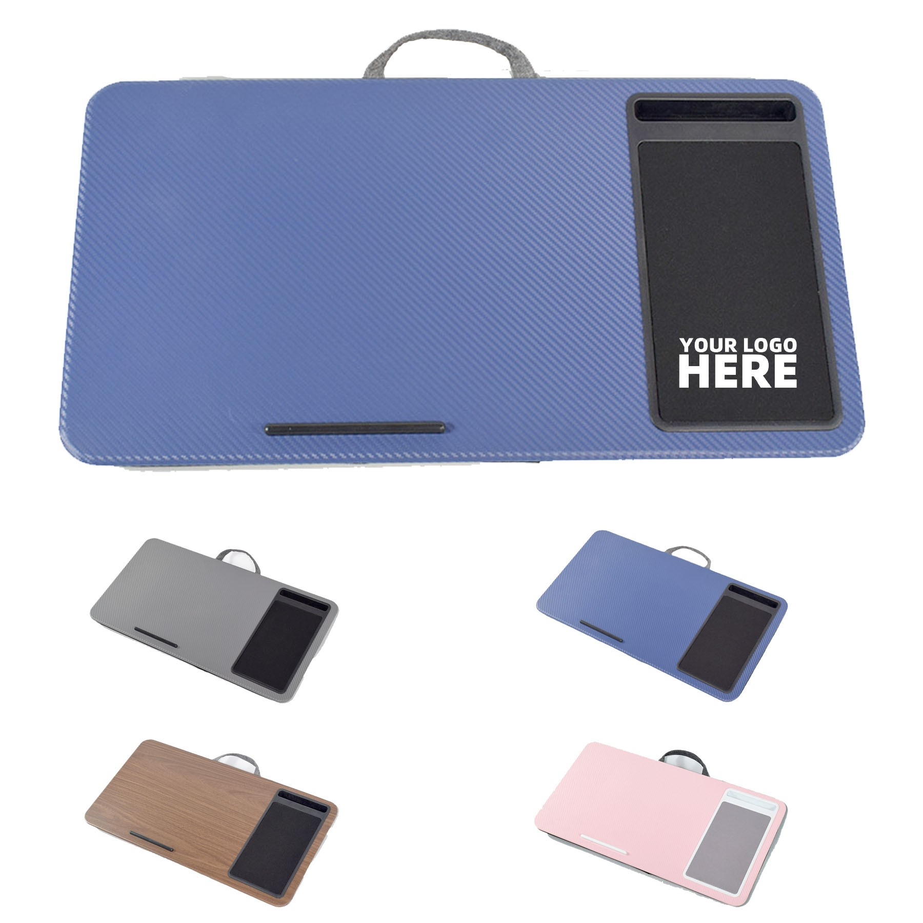Lap Desk w/Device Ledge Mouse Pad & Phone Holder
2