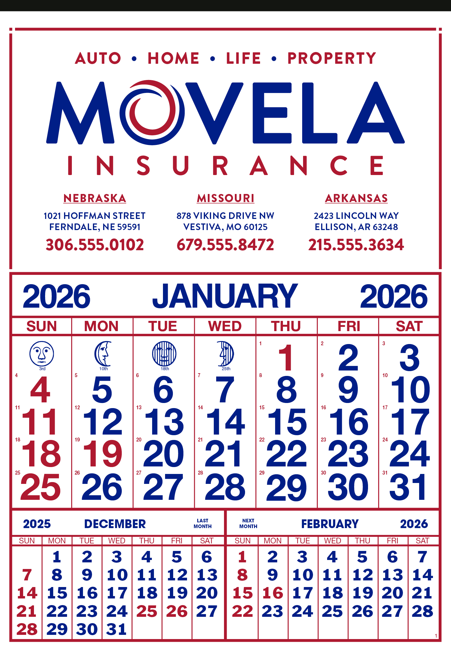Skinner & Kennedy® Commercial 12-Sheet Calendar 19