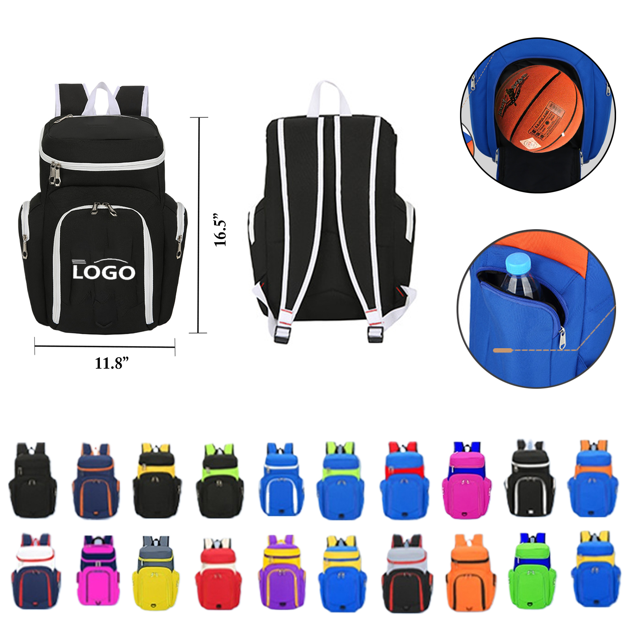 MOQ25 Custom Backpack With Shoe Ball Compartment 2