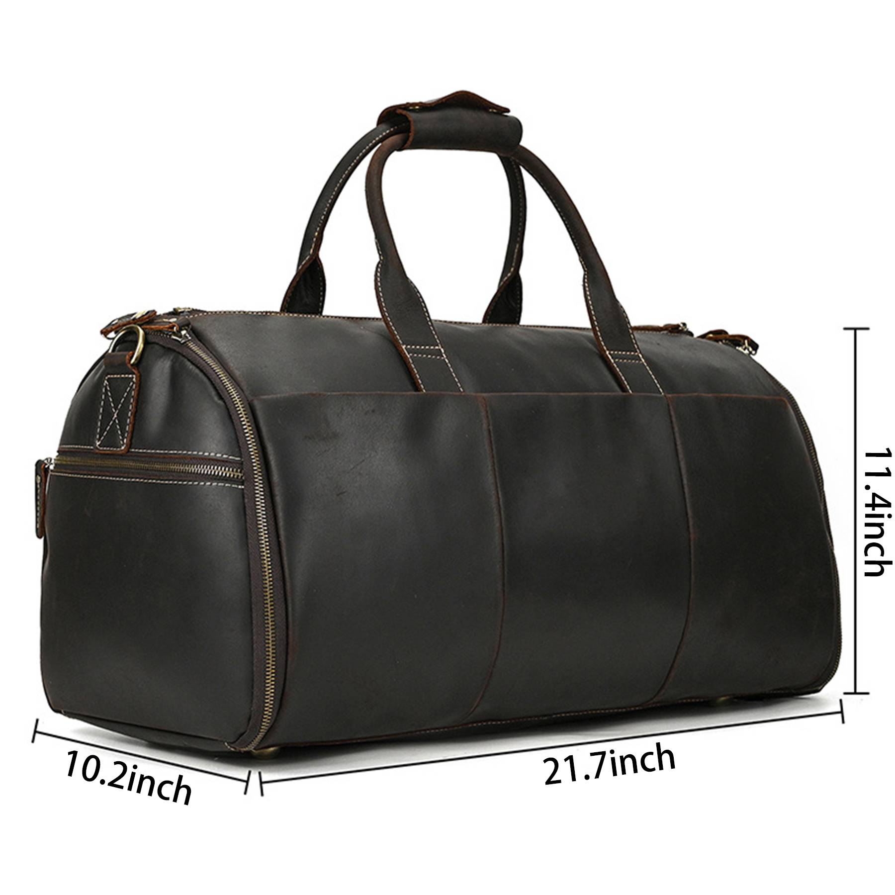 Genuine Leather Weekender Garment Duffle Bag 2
