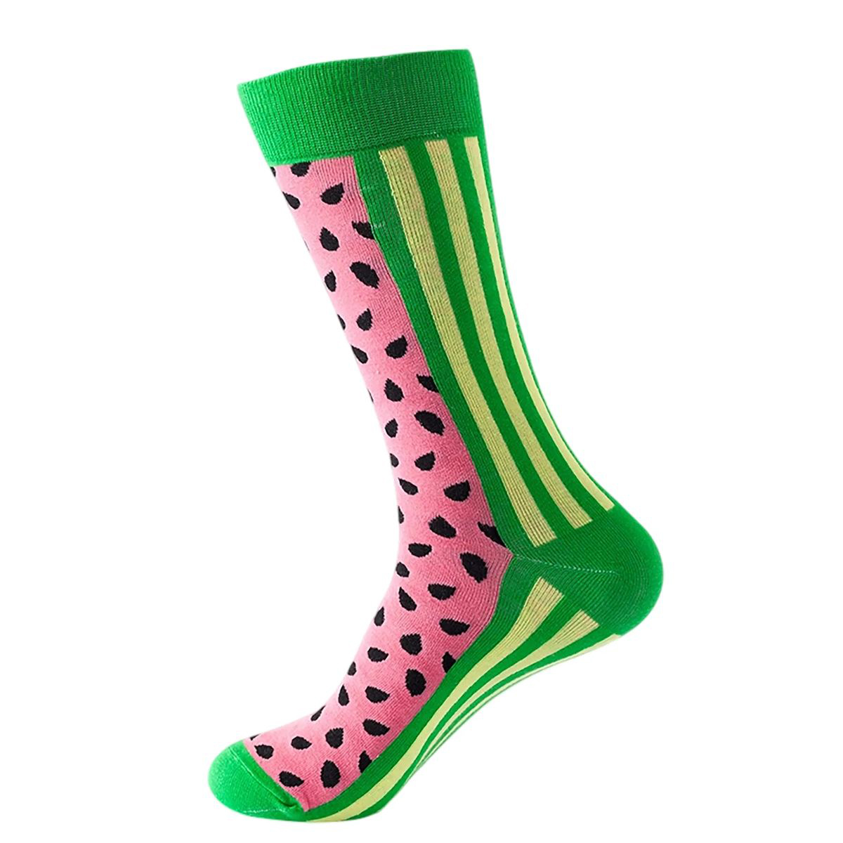 Cotton Crew Socks with Jacquard Pattern 24