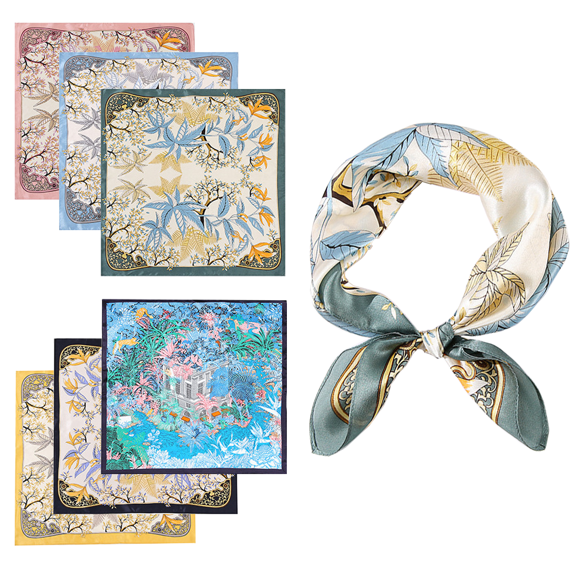 Custom 100% Mulberry Silk Bandana Scarf 4