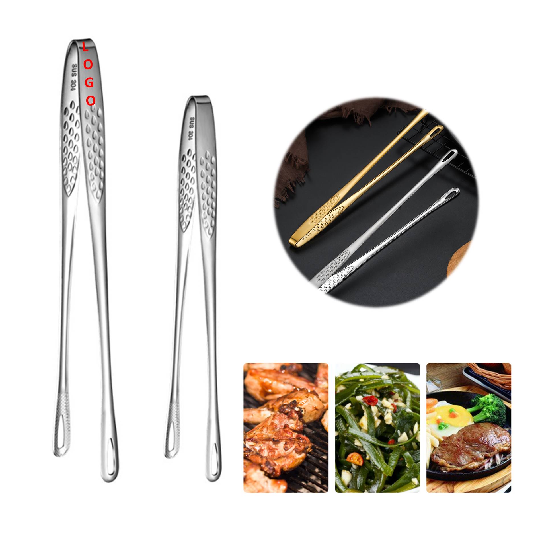 Stainless Steel Barbecue Tongs 4