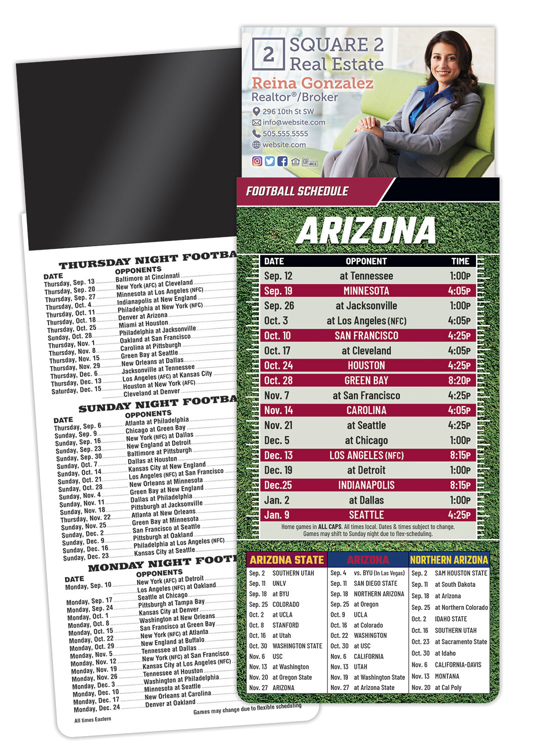Magna-Card Business Card Magnet Football Schedules (3.5x9) 1