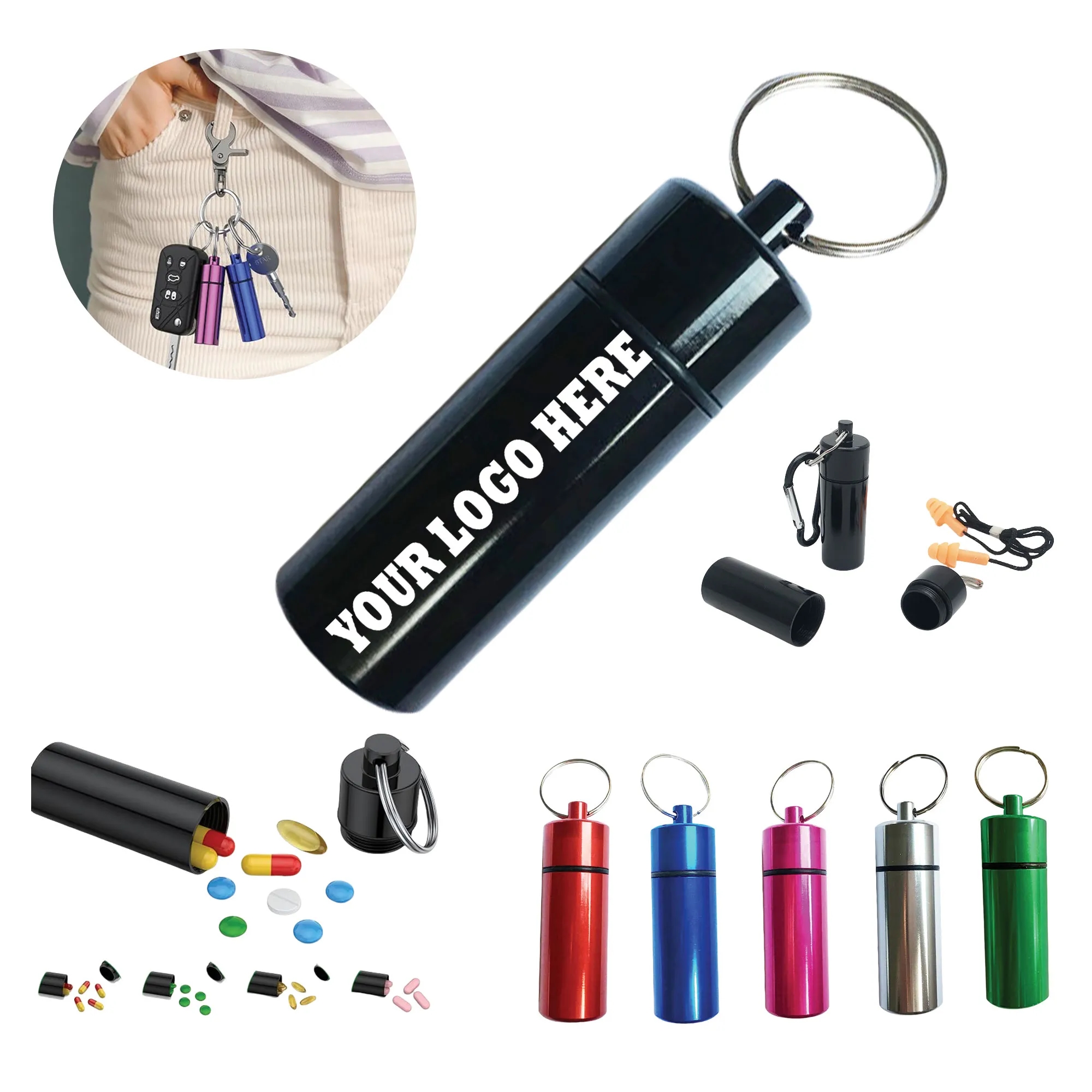 Small Portable Pill Case With Keychain 3