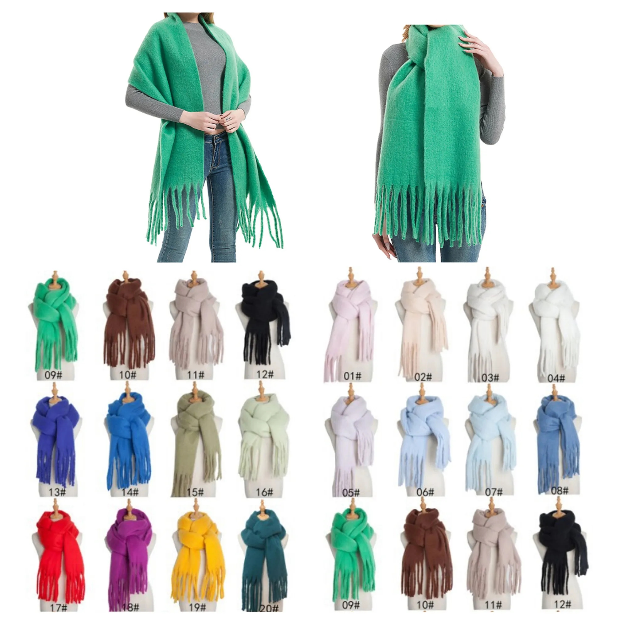 Winter Women's Fashionable Tassel Scarf Shawl 5