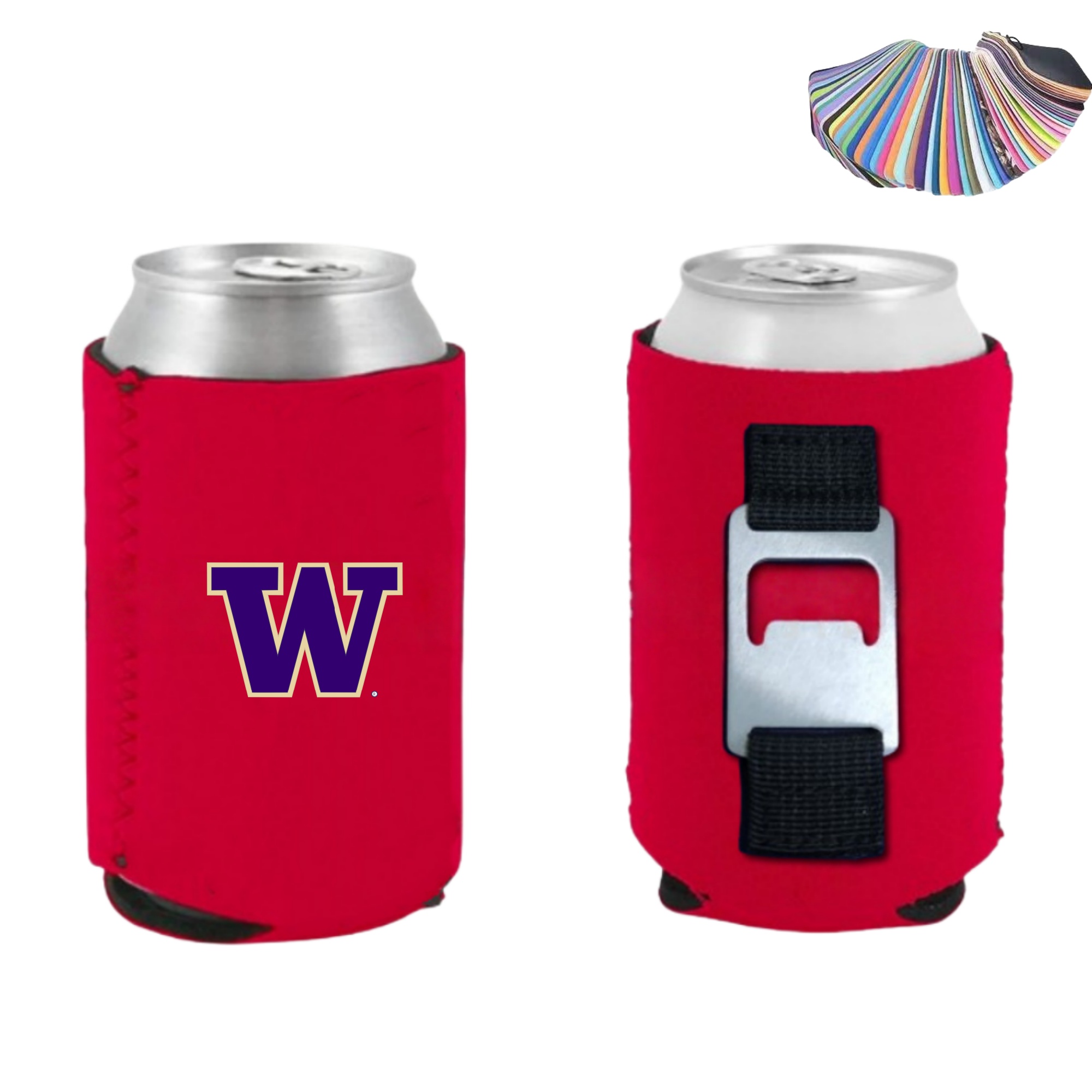 Neoprene Can Cooler With Bottle Opener 2