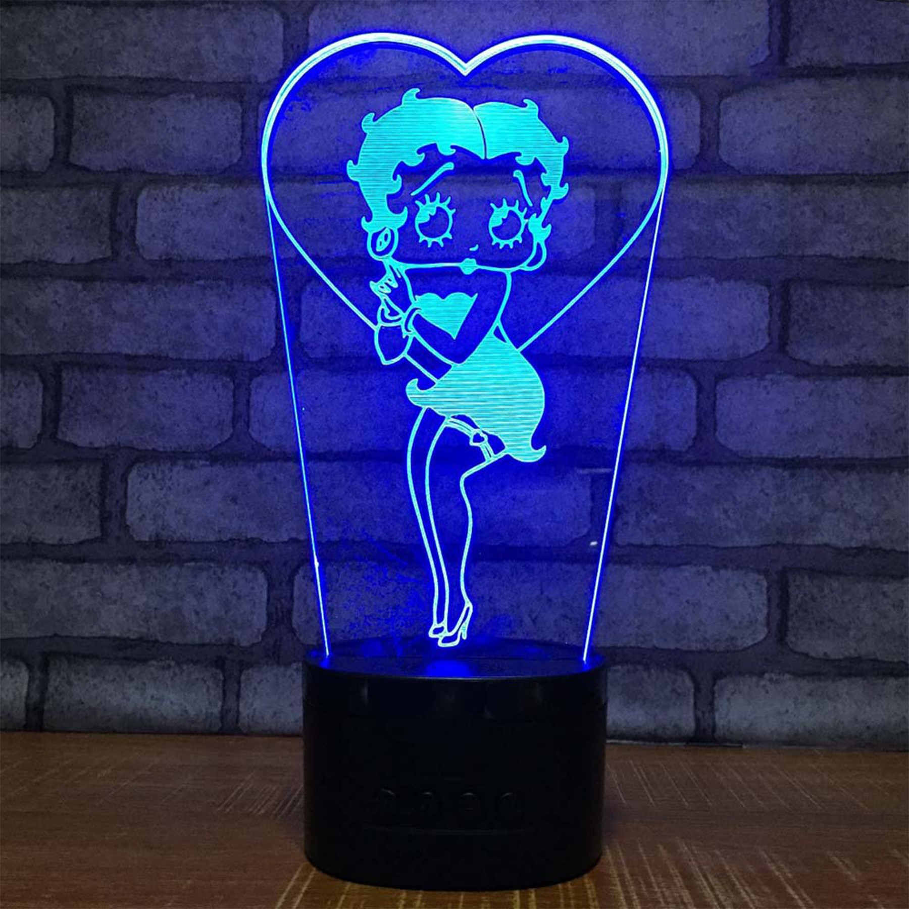 Customizable Pattern 3D Acrylic Night Light With Bluetooth Speaker 5
