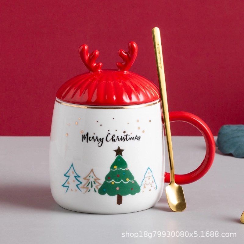 Christmas Antlers Shaped Coffee Ceramic Mug 5