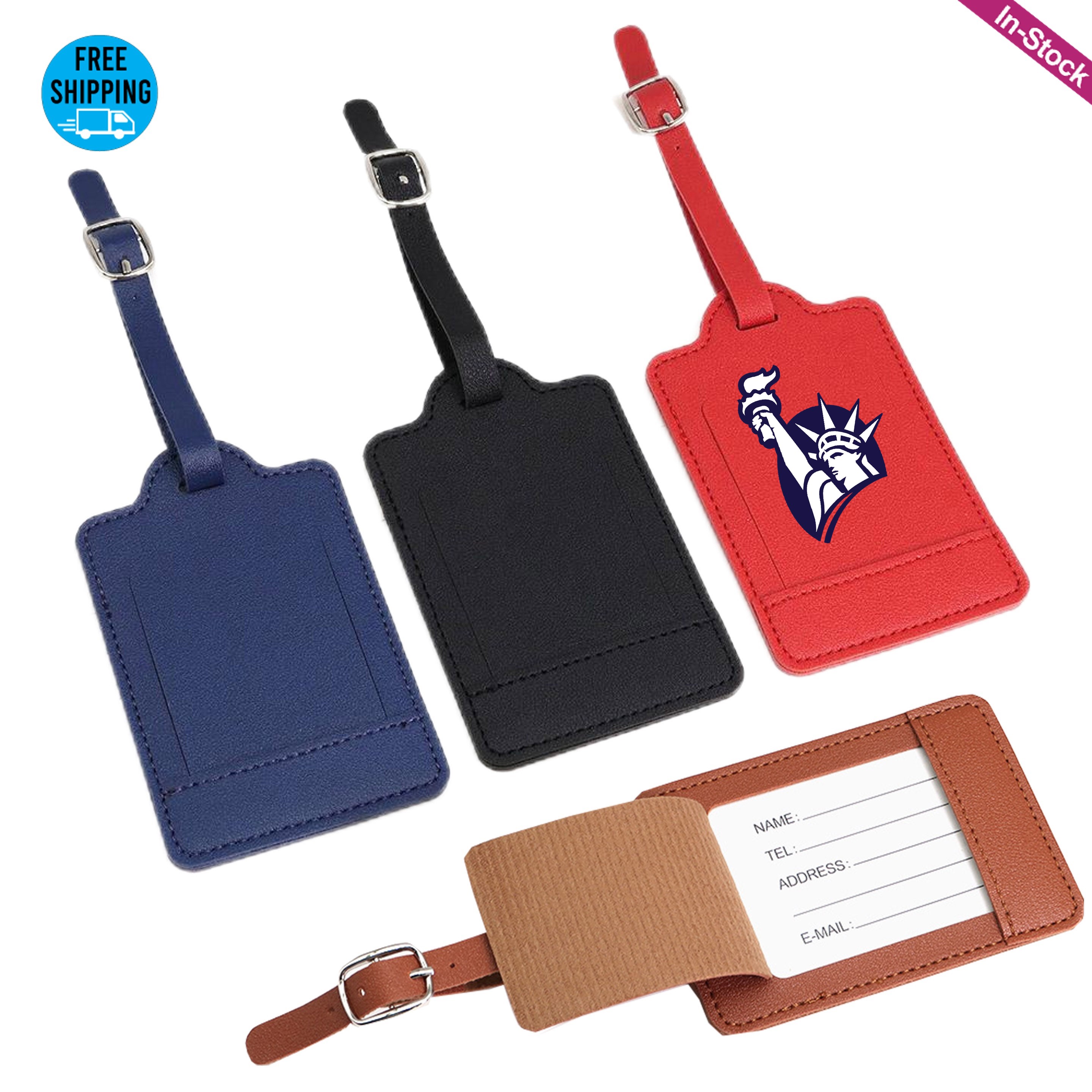 PU Leather Luggage Travel Bag Tags 12