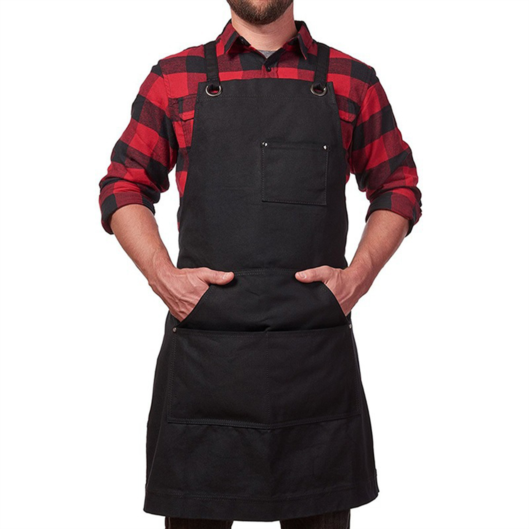 Canvas Sleeveless Multi-Pocket Apron 5