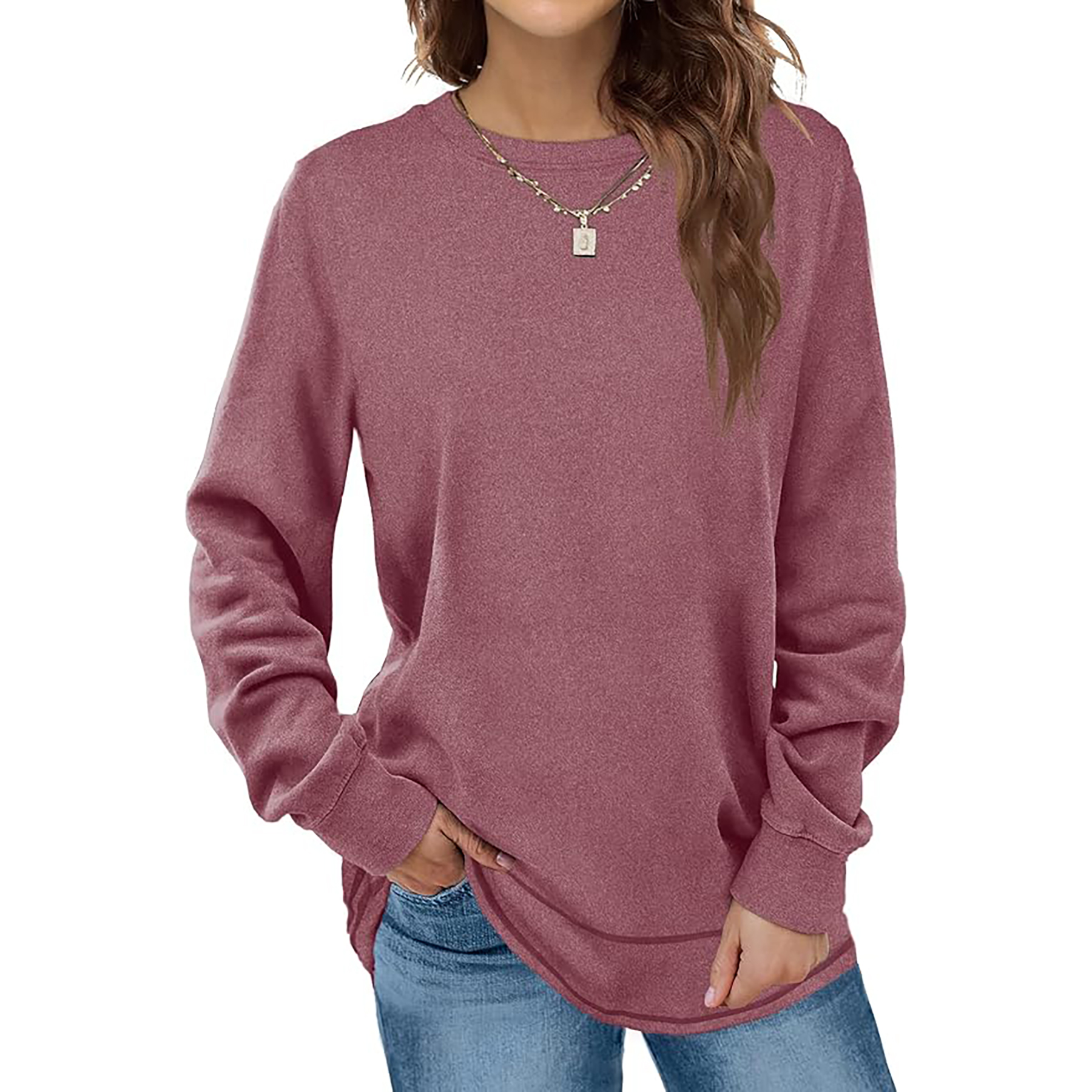 Women's Round Neck Long Sleeve Shirt 9