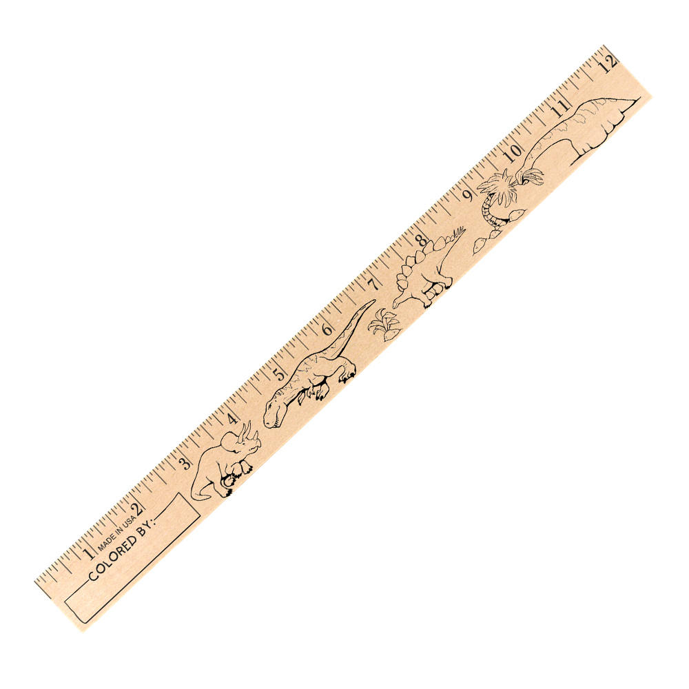 Dinosaurs "U" Color Rulers - Natural wood finish 2