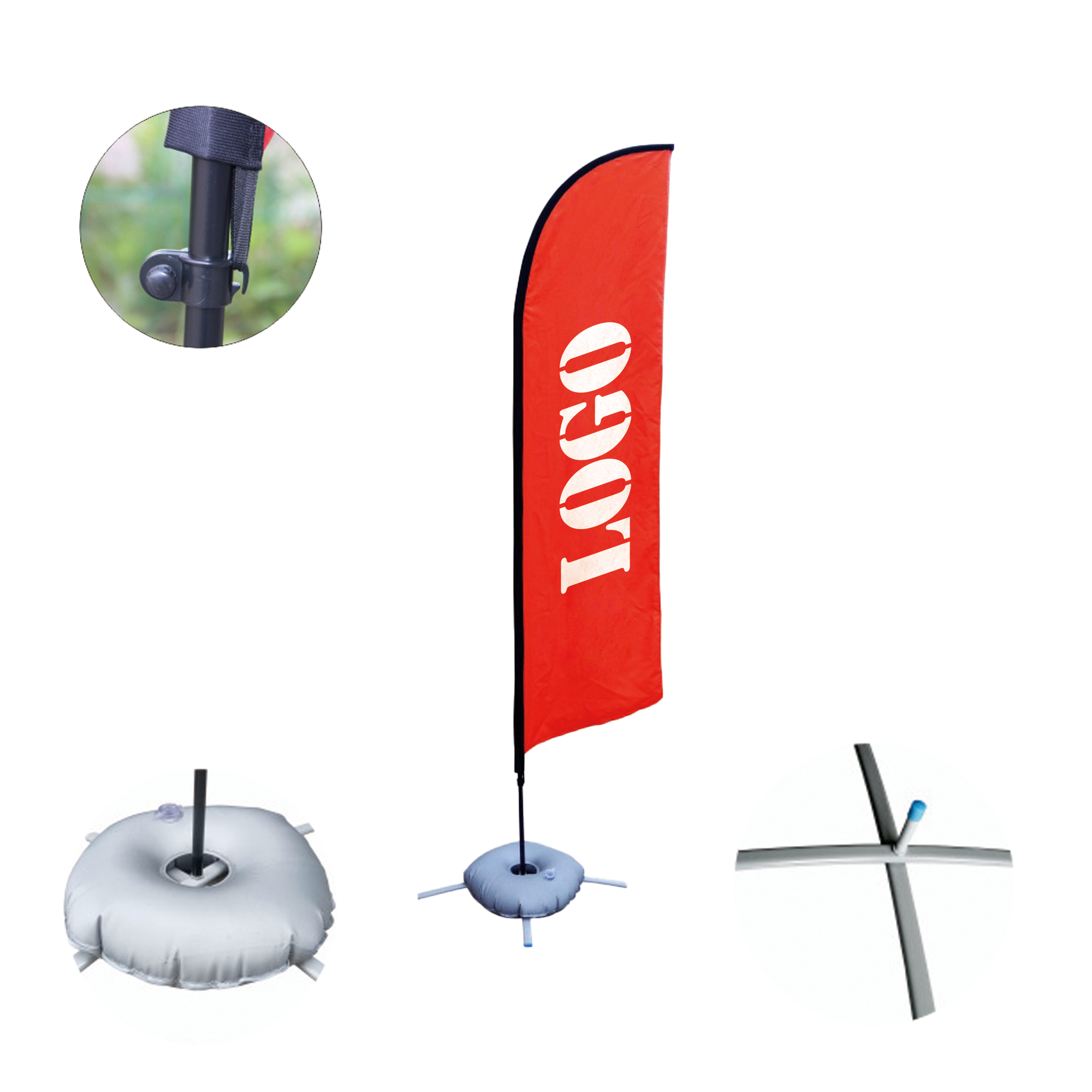 9' Beach Advertising Feather Flag Kit 2