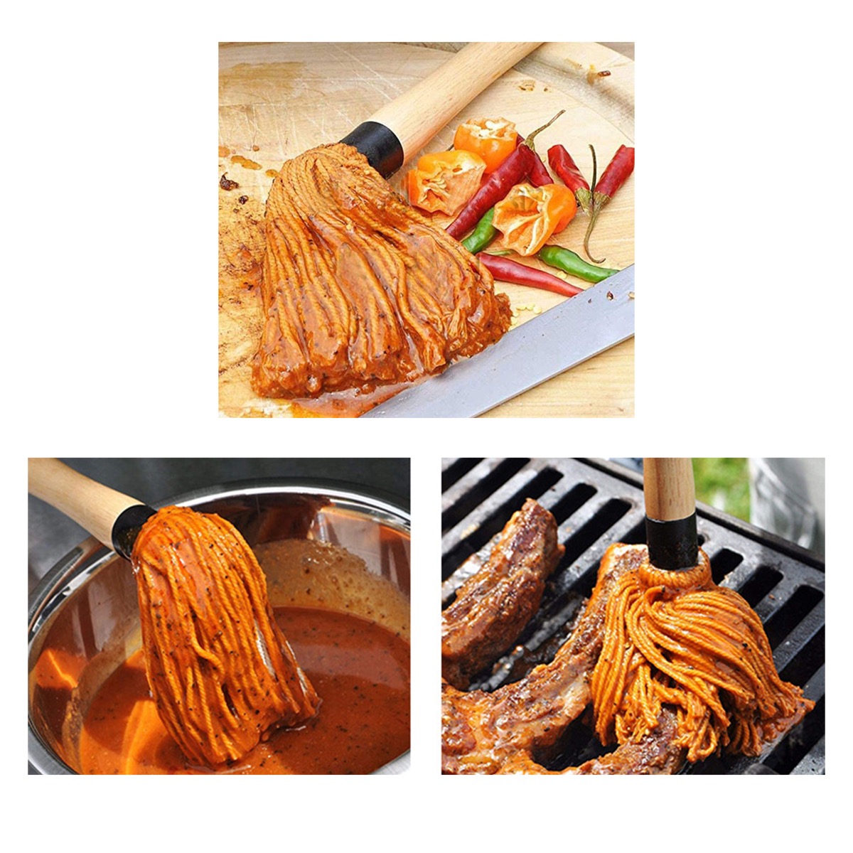 Wooden BBQ Basting Brush 2