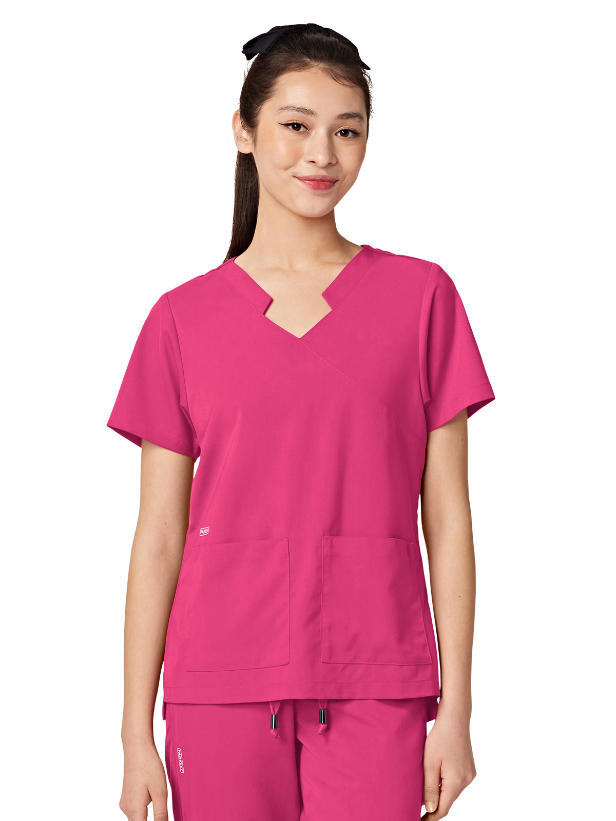 Parkley ABC - Women's Two-Pocket TESS Mandarin Mock Wrap Top 13