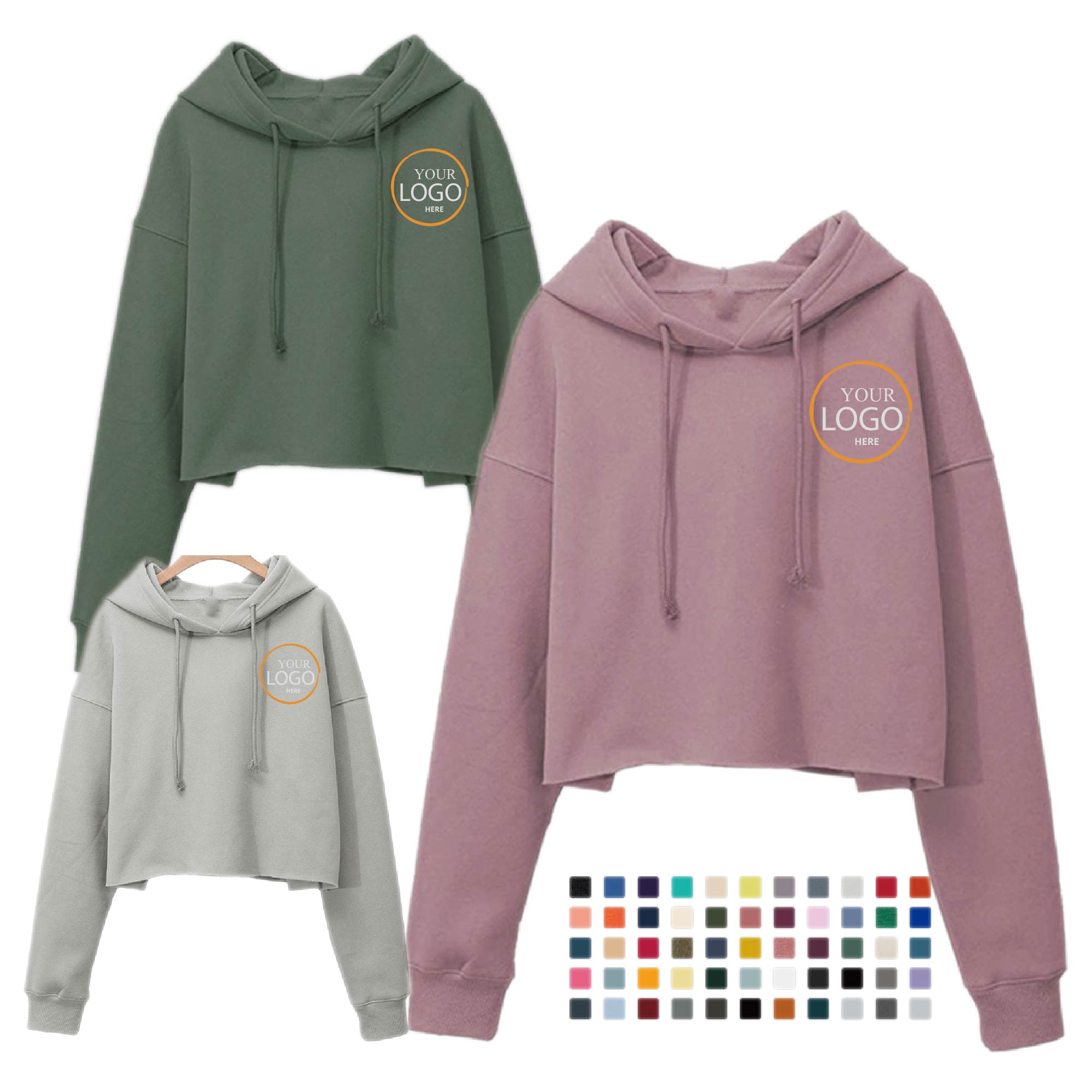 Embroidery Cropped Hoodie 1