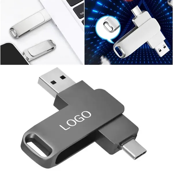Rotating USB Flash Drive - Dual-Purpose Storage Solution 2