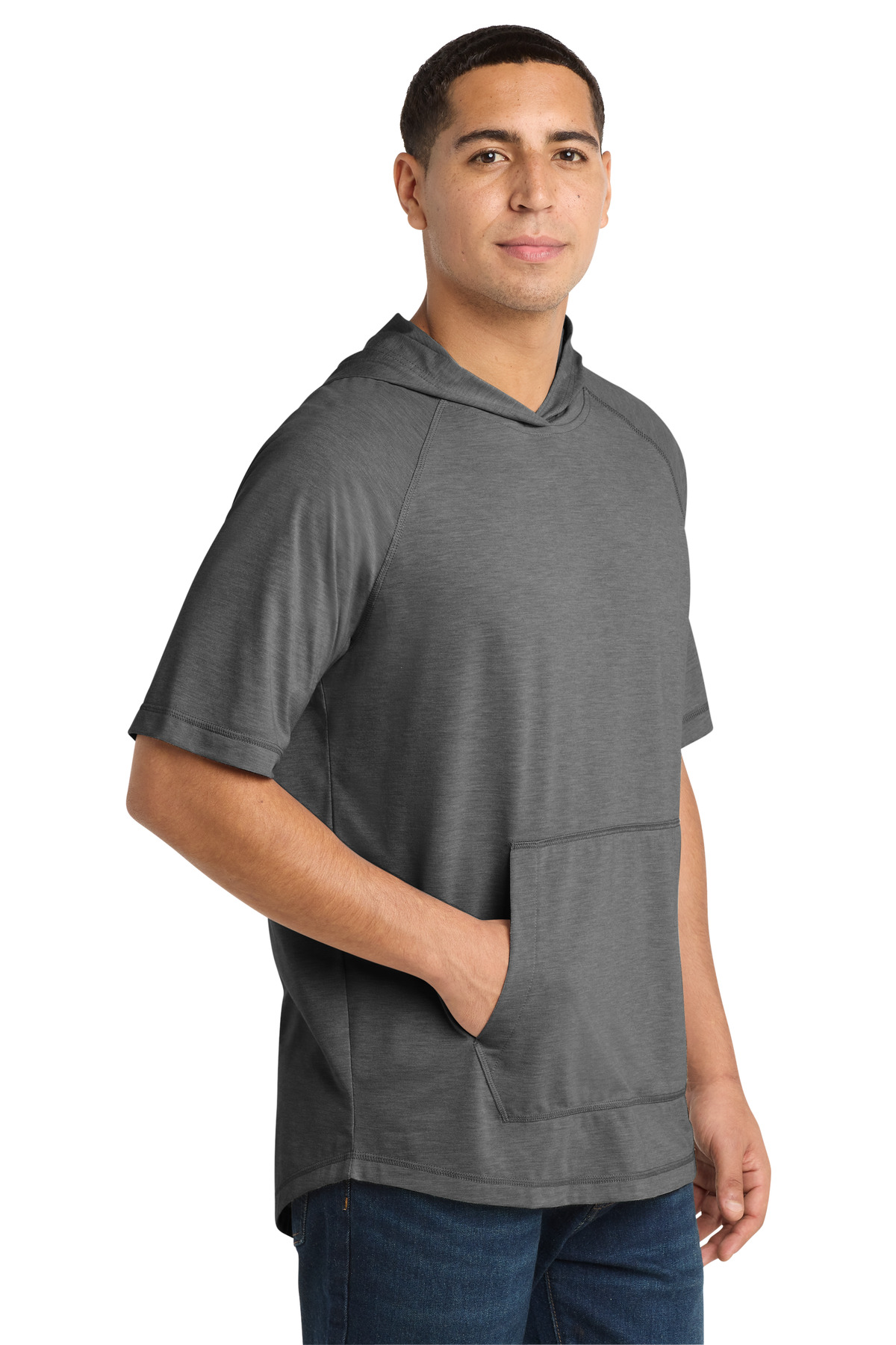 Sport-Tek PosiCharge Tri-Blend Wicking Short Sleeve Hoodie. ST404 8