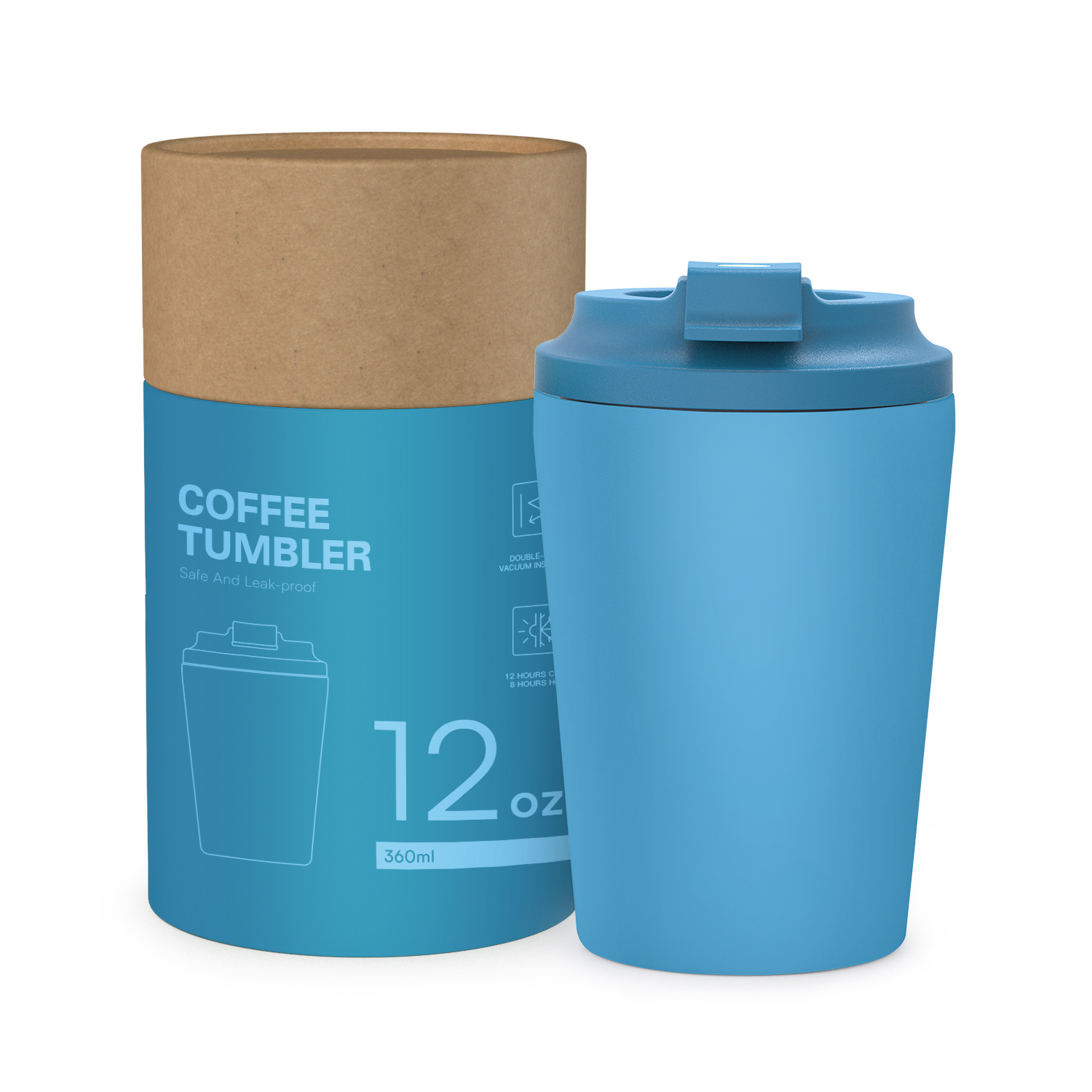 12oz Portable Flip Cover Stainless Steel Insulated Tumbler 3
