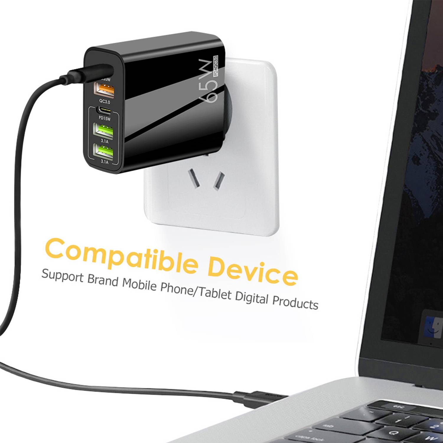 65w USB Port 2C 3U Fast Charger 2