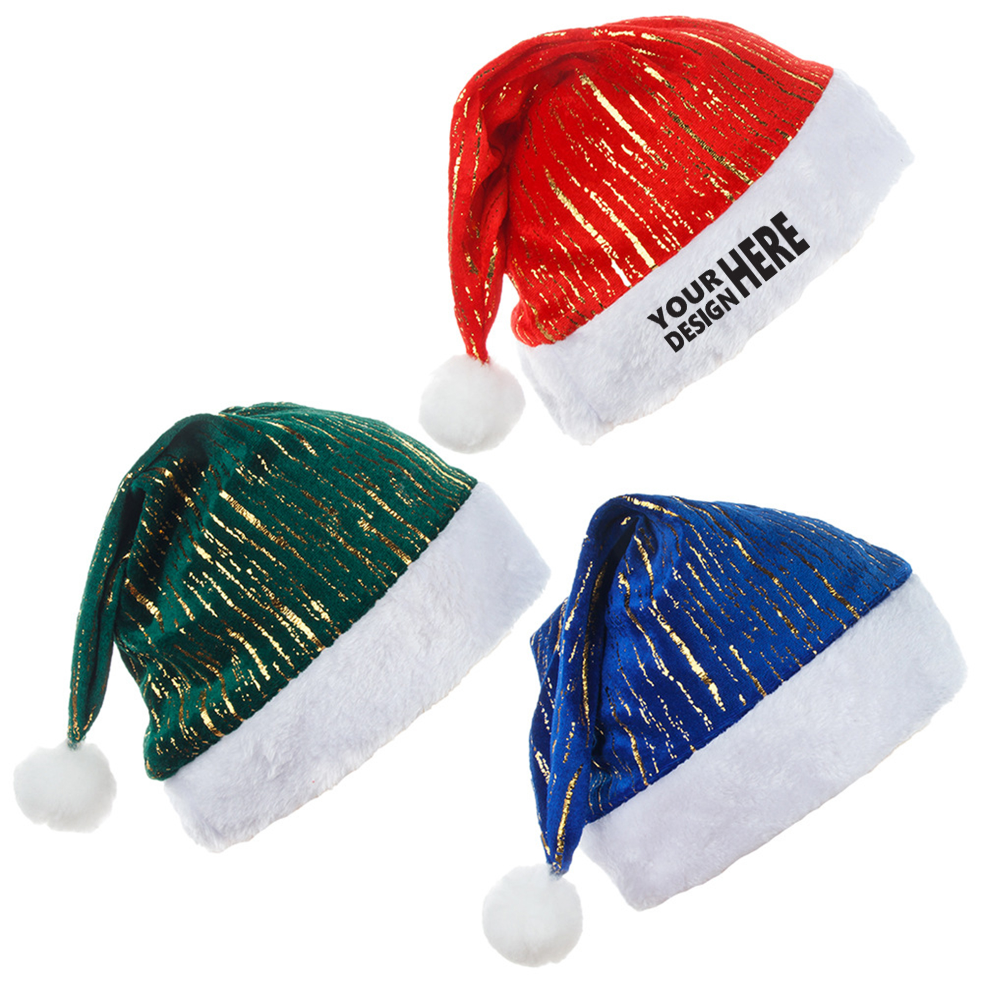 Velvet Trim Christmas Hat 2