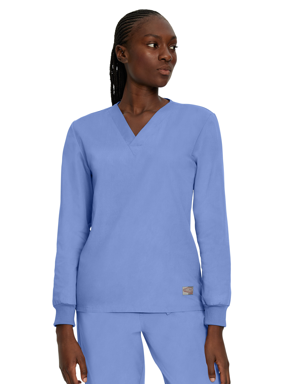 Landau - ScrubZone - Unisex No-Pocket Crossover V-Neck Long-Sleeve Top
