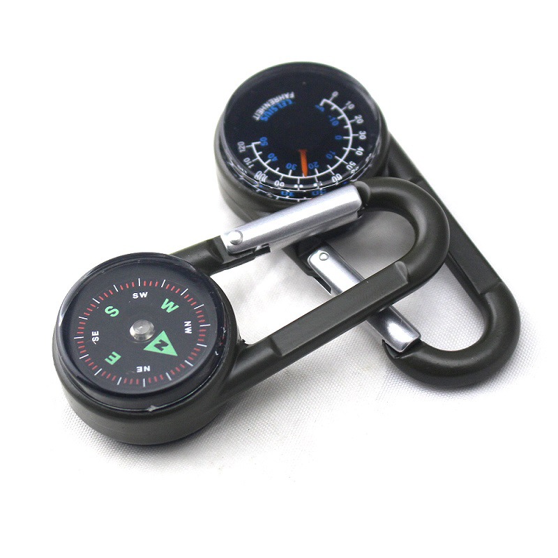3 in 1 Survival Carabiner With Compass Thermograph 3