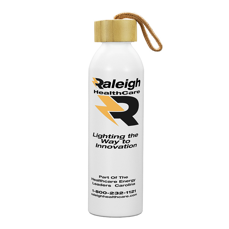 "WHITNEY" 22oz Recycled Aluminum Bottle With a Bamboo Lid 2