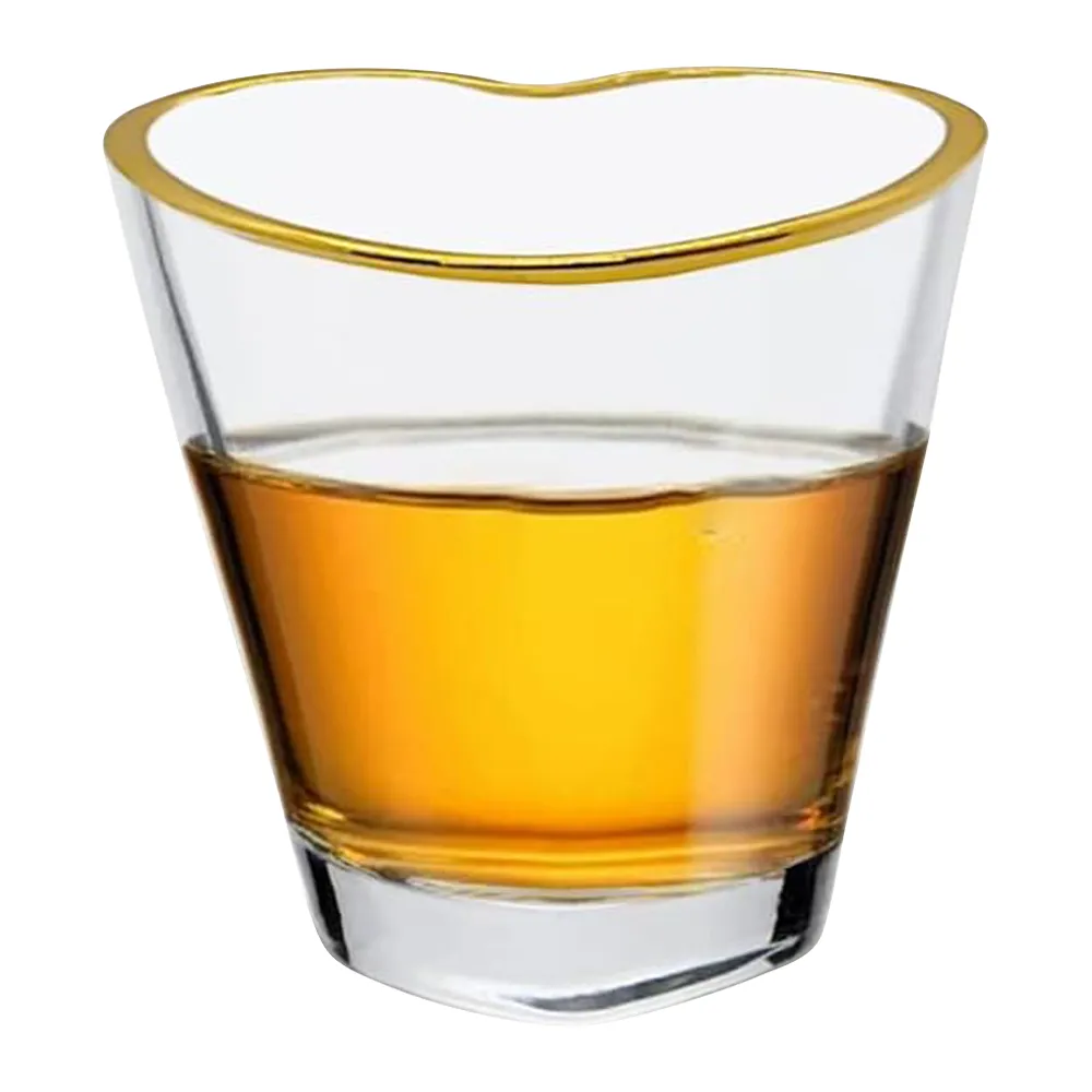 2oz. Gold Rimmed Heart-Shaped Shot Glass 10