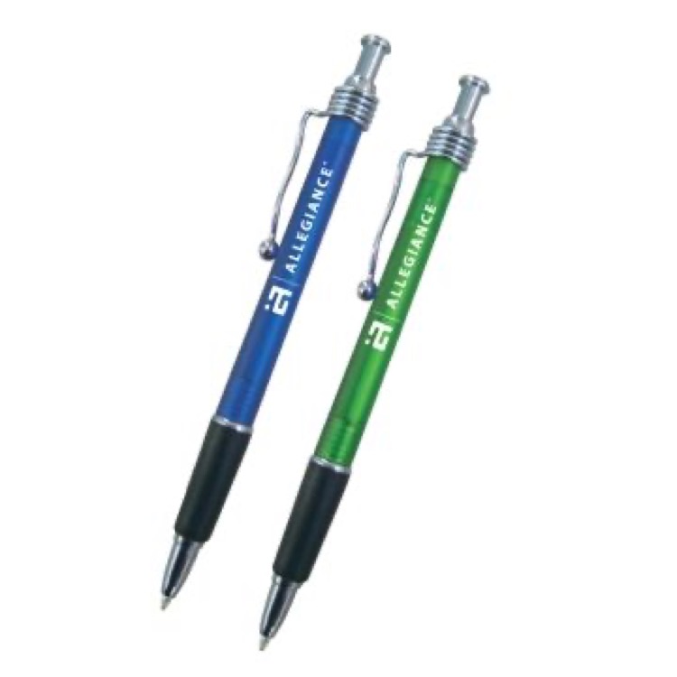 Color Barrel Pen w/ Black Soft Grip & Twisted Pocket Clip (3 Days) 1