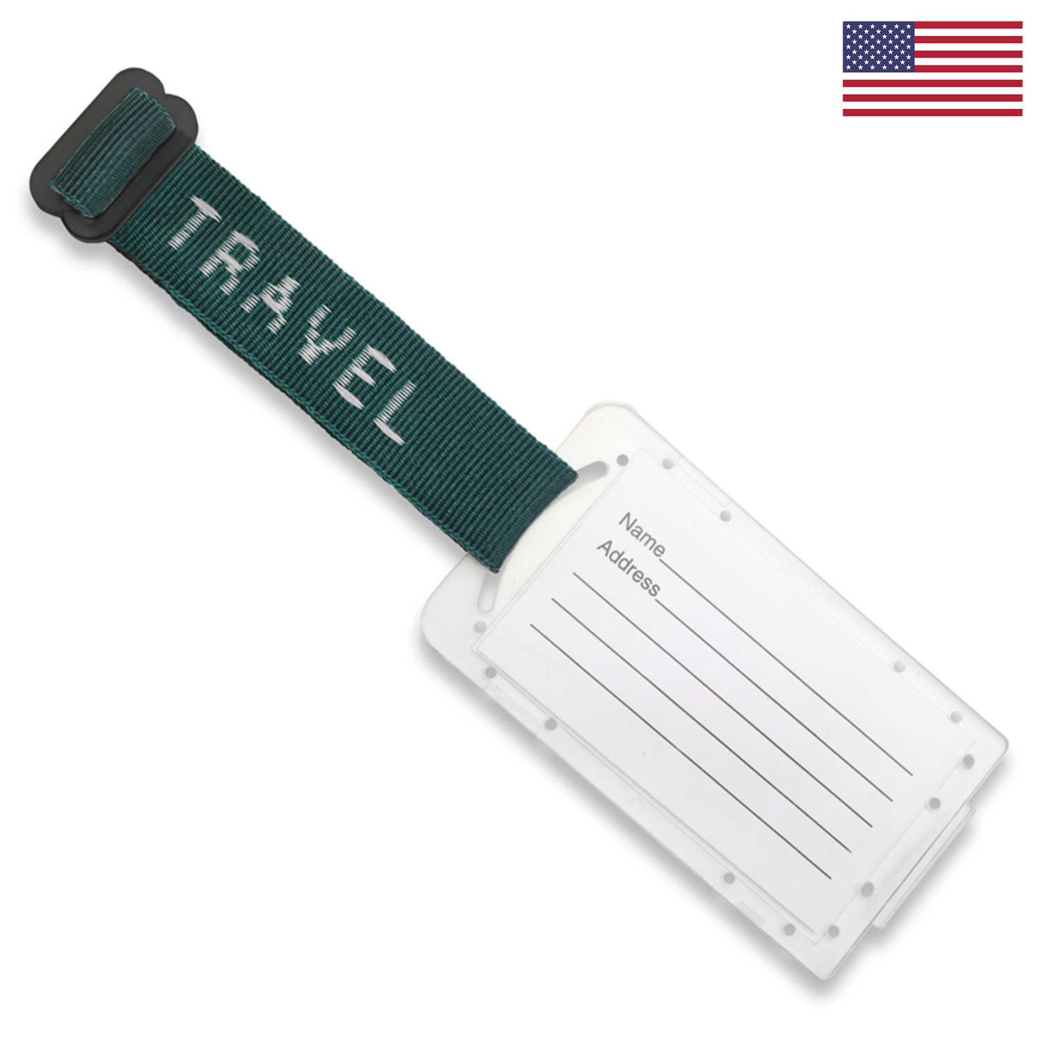 1" Woven Luggage Tag - "Classic" Weave
