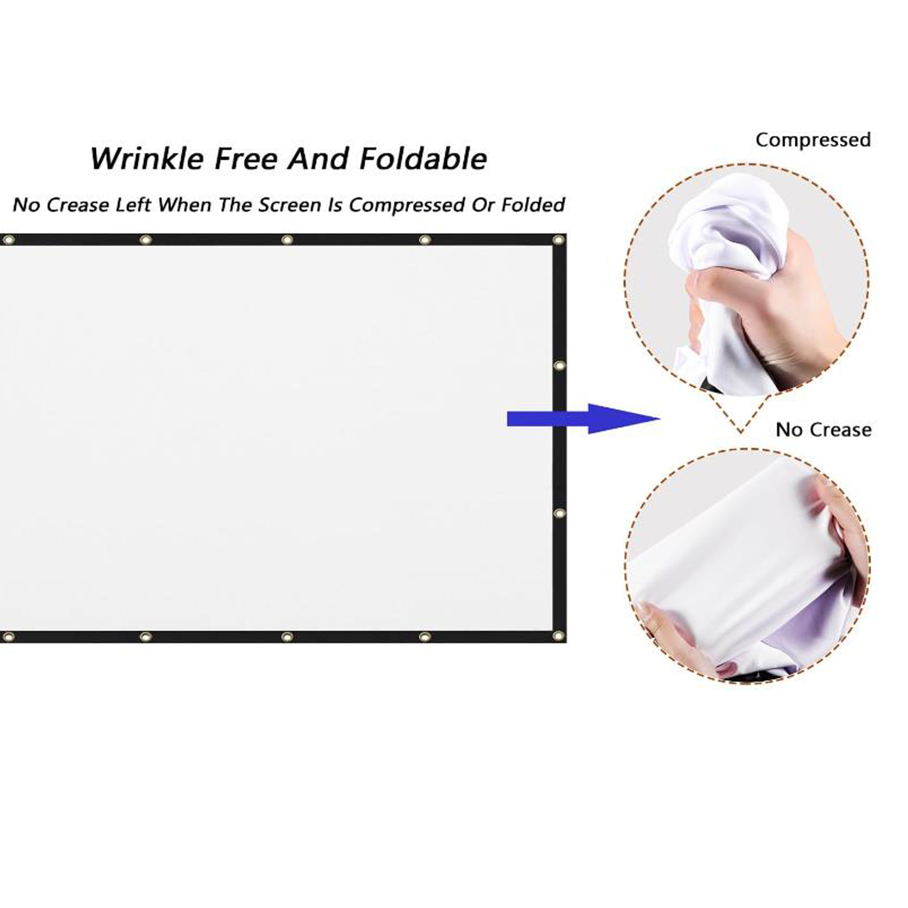 100" Portable Projector Screen for Outdoor and Indoor Movies 4