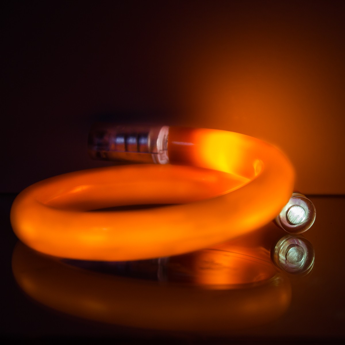 Orange Flashing Coil Tube Bracelet 3