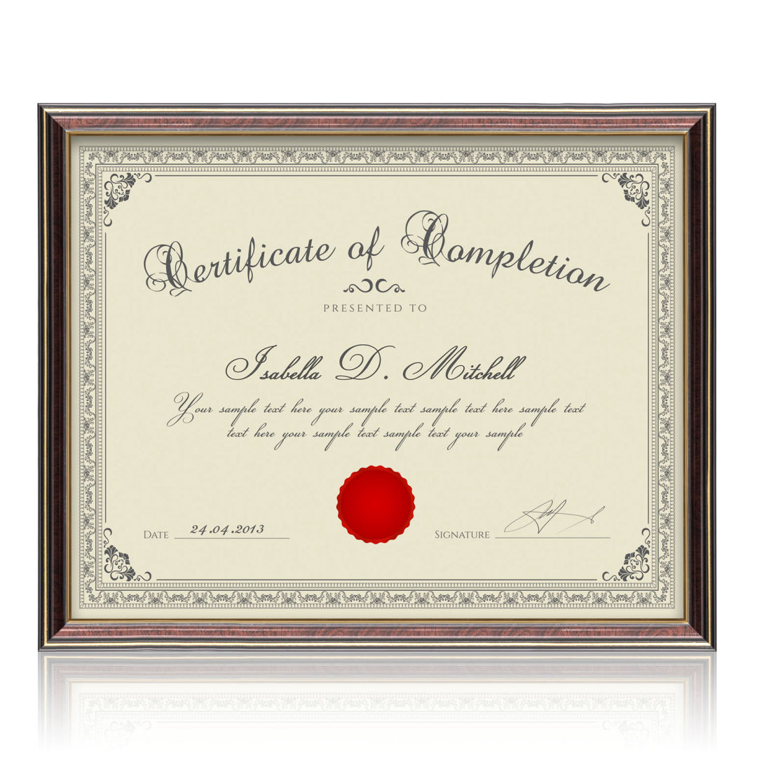 Ellison Certificate Frame - Black/Gold 2