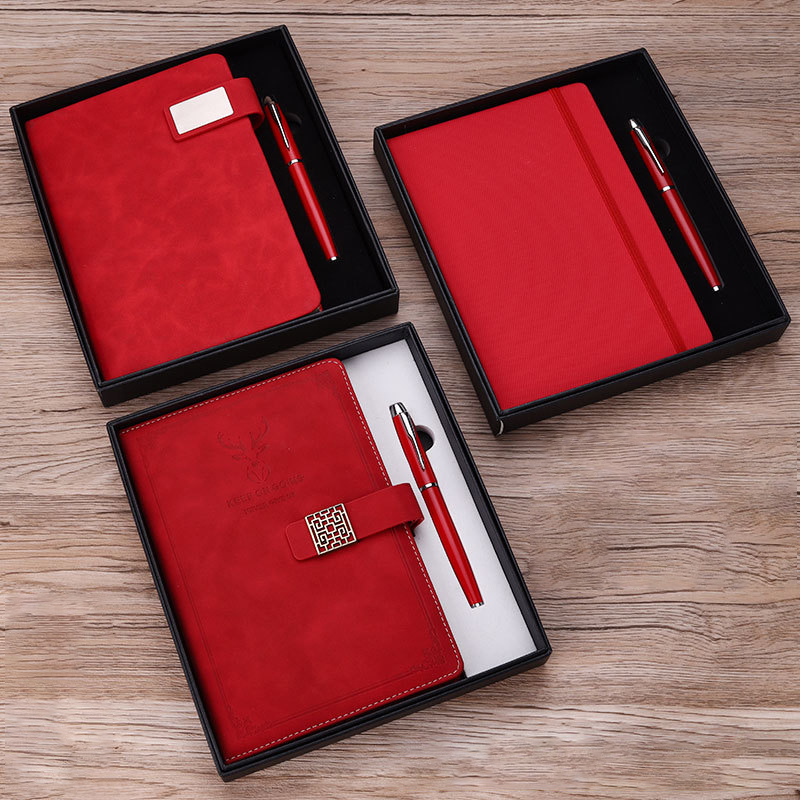 2-Piece Office Gift Set Metal Signature Pen and Leather Notebook 3