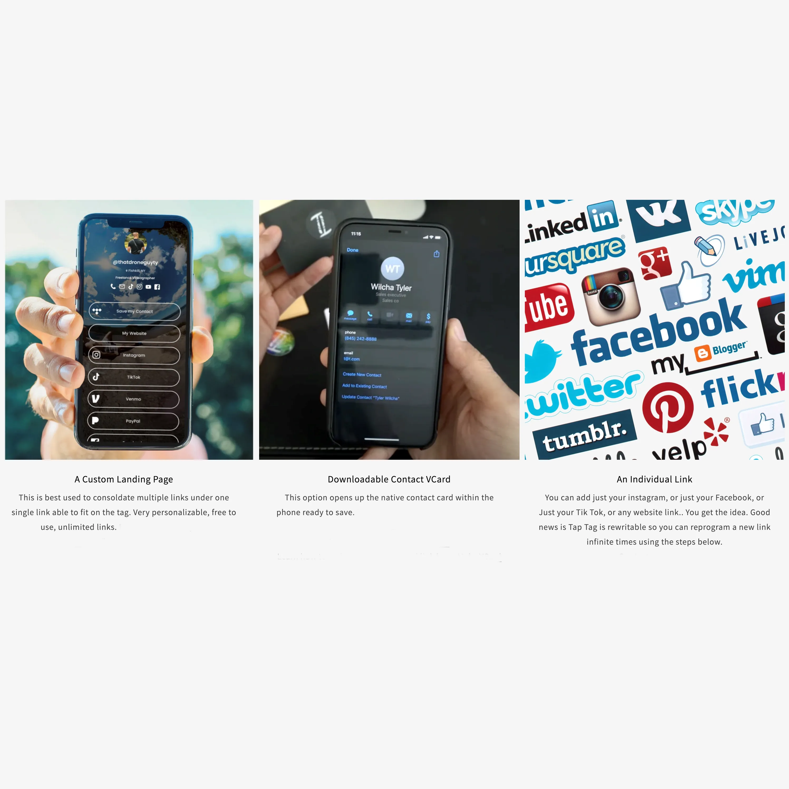 Mr.Tap NFC Wood Digital Business Card, Social Media Card 7