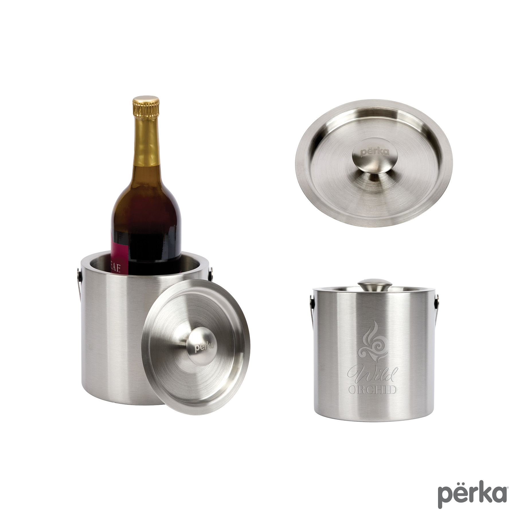 Perka® Quinton 1.3L Double Wall, Stainless Steel Ice Bucket 5