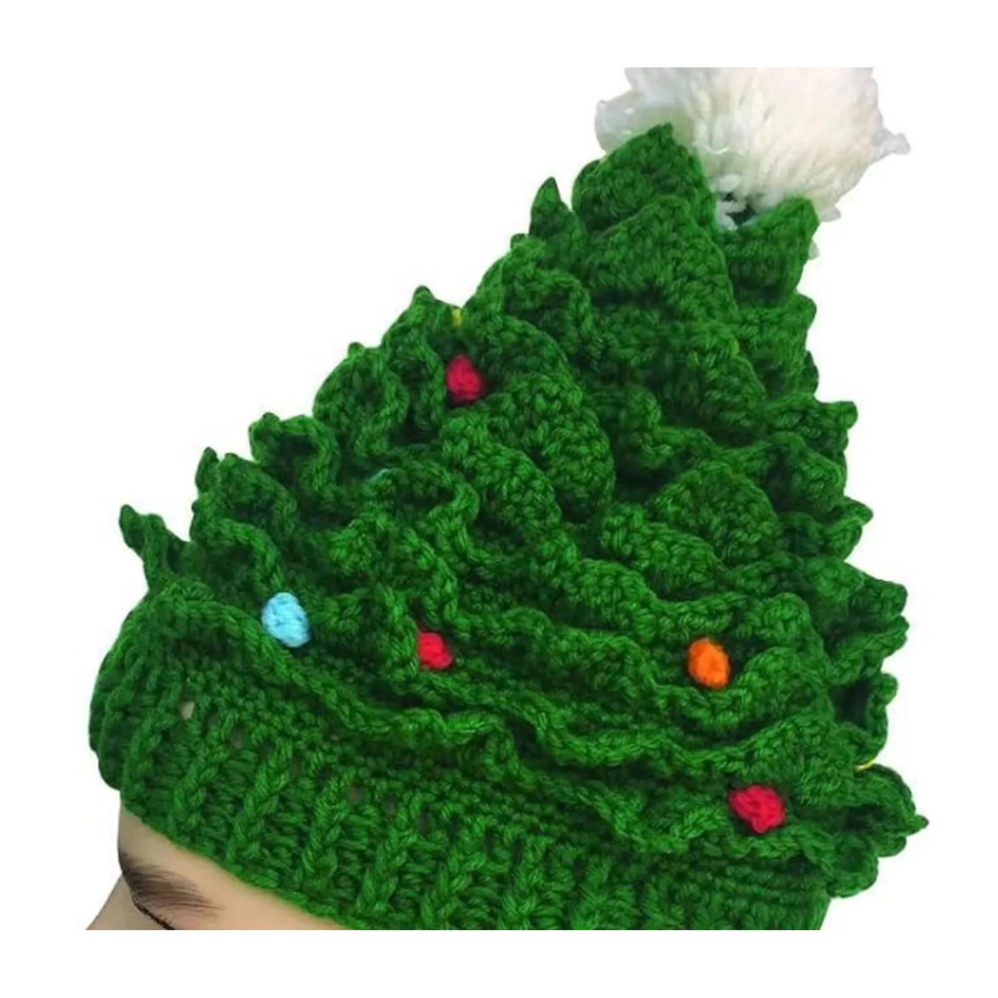 Christmas Tree het Hat With Pom-Pom 8